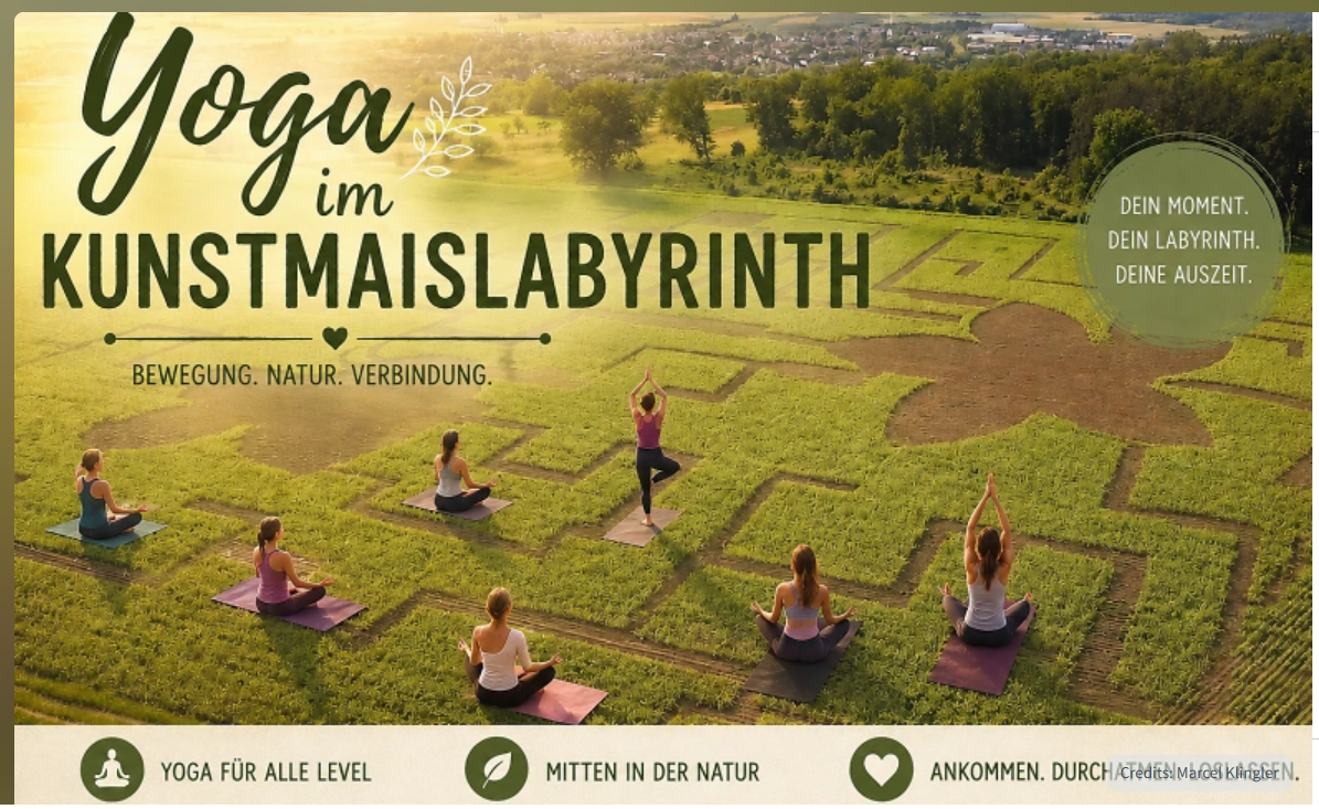 Yoga im Kunstmaislabyrinth – Bewegung, Natur, Verbindung